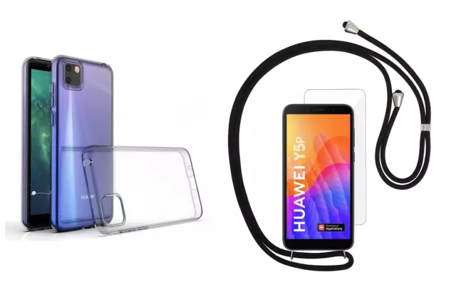 Funda Silicona Gel TPU Colgante Cordon Transparente Para Huawei Y5P (4G) 5.45"