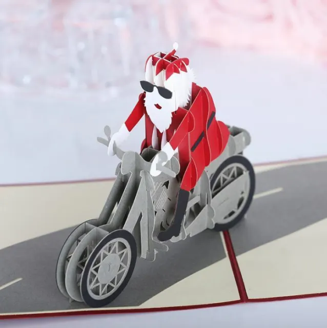 Christmas Xmas Santa Claus Handmade 3D Pop-Up Birthday Greetings Card Thank you