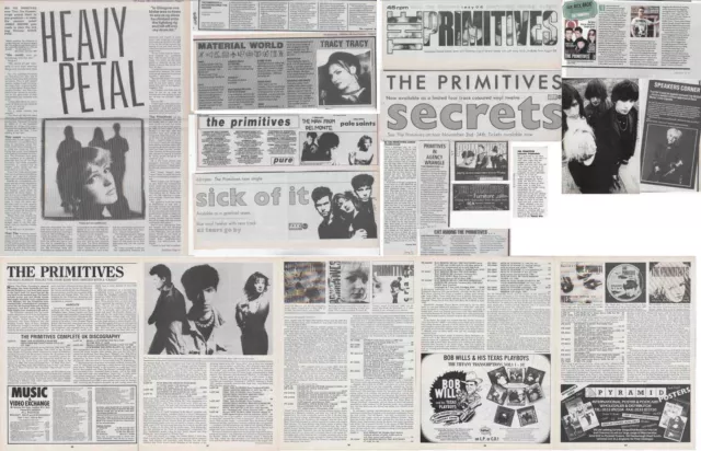 THE PRIMITIVES : CUTTINGS COLLECTION - adverts interviews