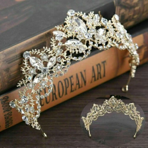 Fezf Hochzeit Kopfschmuck,Kristall Diadem,Hochzeit Tiara,Strass Blatt