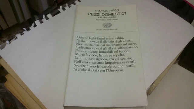 GEORGE BYRON - PEZZI DOMESTICI E ALTRE POESIE - EINAUDI - 1986, 7f22