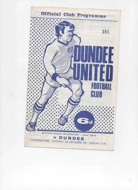 Dundee United v Dundee 14th September 1968 Scottish League Championship Match