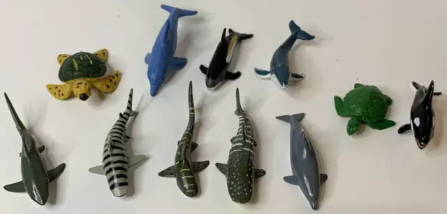 11 Lot Sea World K&M &Safari LTD Animal Sea Creatures Shark Whale Dolphin Turtle