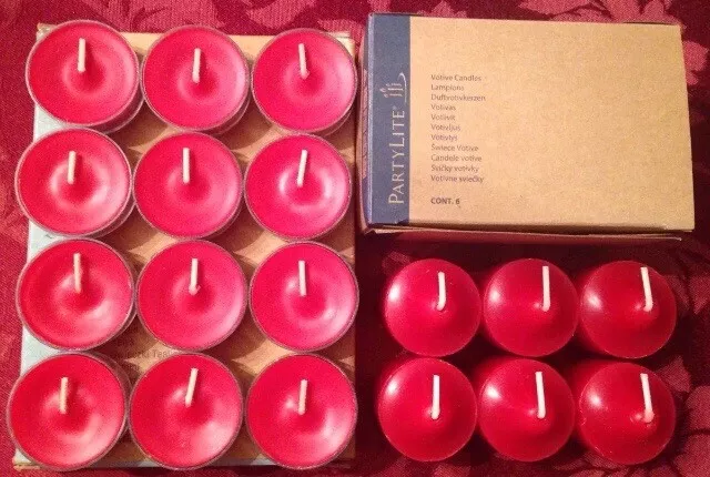 PartyLite POINSETTIA & MUSK Tealight & Votive Candles New LOT 18 NIB Christmas