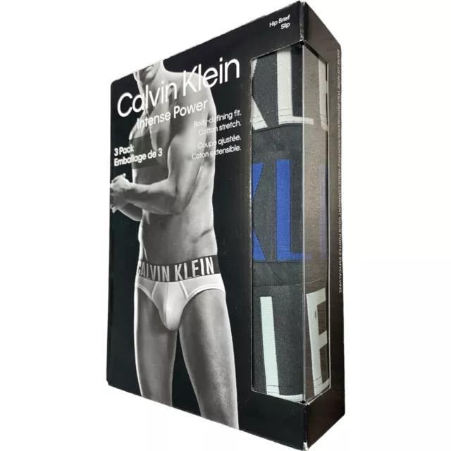 Calvin Klein Mens Underwear Hip Briefs 3 Pack Intense Power Cotton Stretch NEW 3