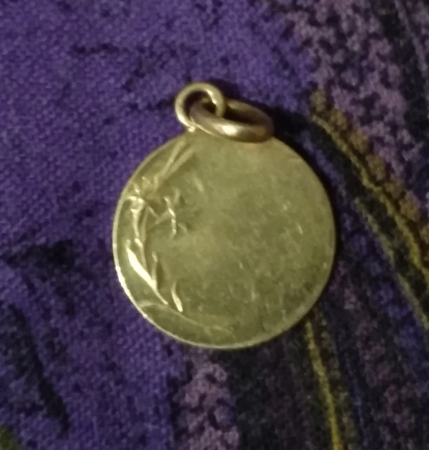 Médaille Religieuse Victorienne En Or Rose 18k - Vierge Marie Circa 1880, Collier