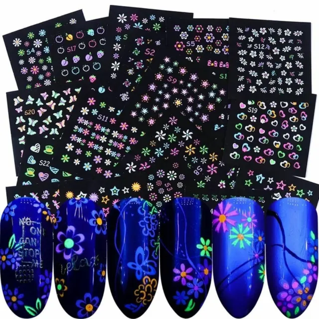 Halloween event discount Women Lots Flowers Nail Stickers Party Butterfly Night