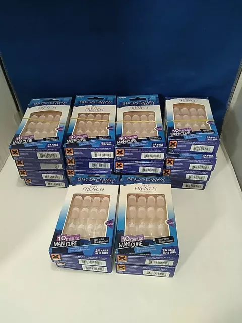 20x24 BROADWAY NAILS FAST FRENCH MEDIUM LENGTH (DRY GLUE) 10412