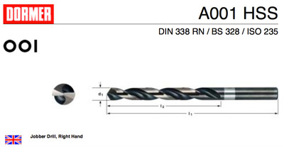 HSS 3 x 1.15mm Intermédiaire Perceuse Embout HSS M2 DIN338 Europa Outil Osborn 