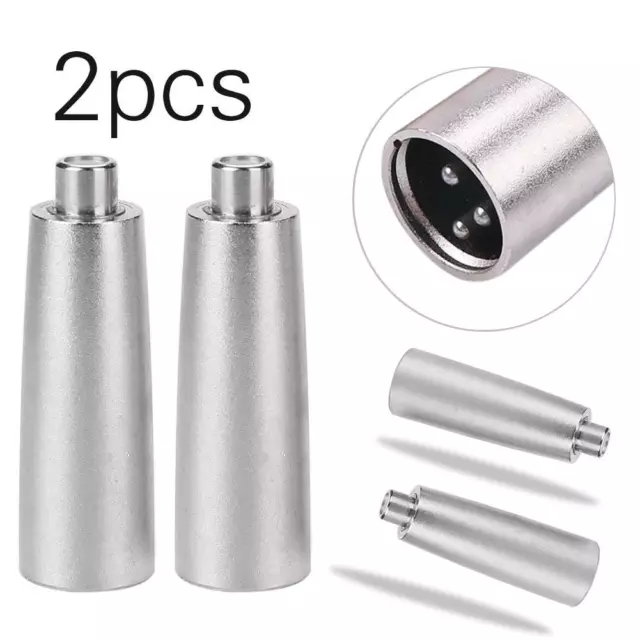 2pcs Metal XLR 3 Pin Male to RCA Female Audio Jack Adapter Plug Connector