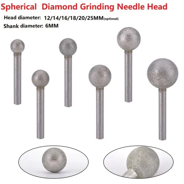 Durable Grinding Needle Head Spherical Bits Metal Replacemen Shank Tool 6mm