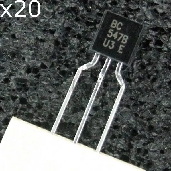 BC547B Transistor NPN 45V 100mA TO-92 Diotec RoHS (lot de 20)