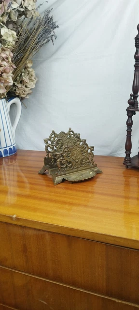 Ancien Porte-lettres En Cristal Du 19ème Siècle Avec Décor Or - Mesures 16 X 4.8 X 8.7 Cm
