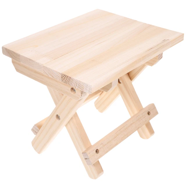 Escabeau Pliant 3 Marches En Bois Massif - Tabouret Multifonction 34x45x62 Cm - Pour Maison, Bureau, Bricolage - Marron Foncé - 2