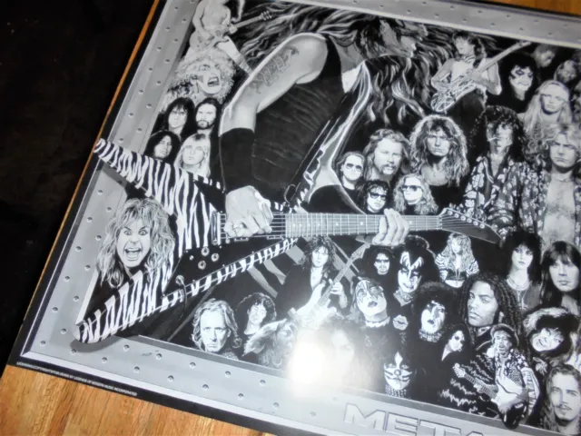 Heavy Metal Heroes Poster 24 X 36 Every Era Very Cool Kiss GnR Aerosmith Lemmy 2