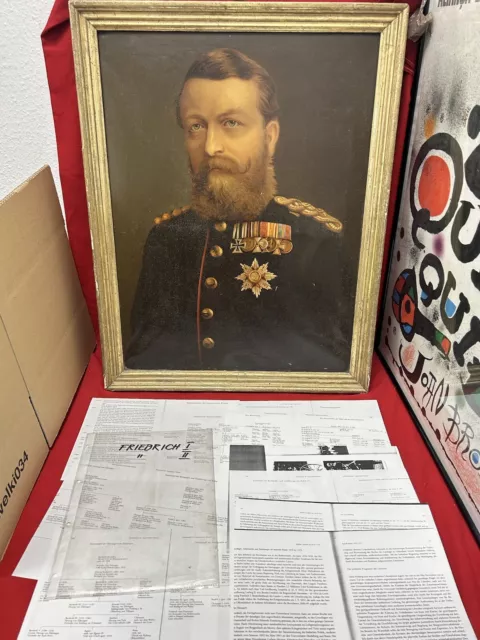 Kaiser Friedrich 99 Tage Kaiser ? Preußen Deutsches Reich Öl Portrait Bild (k237