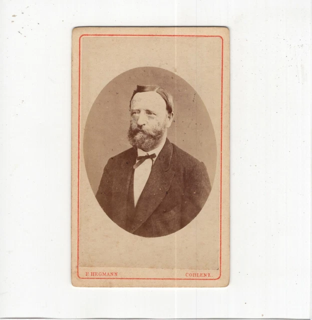 F. Hegmann CDV Foto Herrenportrait - Koblenz 1870er