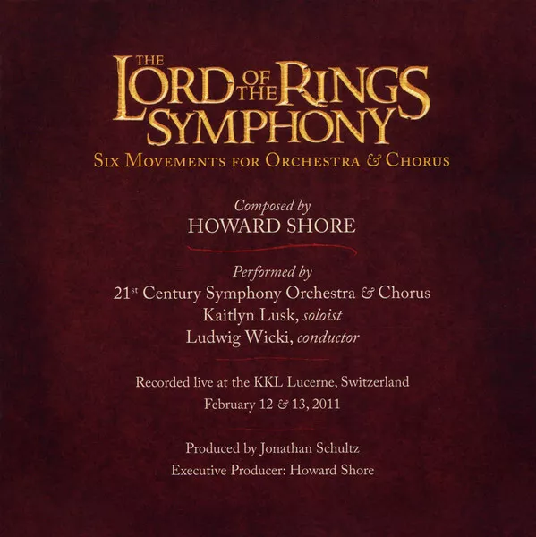 Howard Shore - The Lord of the Rings Symphony Live Concert Score 2 CDs / MEGARAR