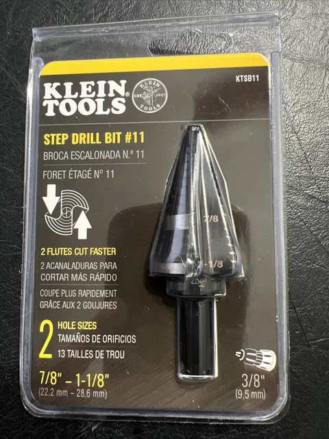 Klein Tools KTSB11 Double Fluted Step Drill Bit FREE SHIPPING