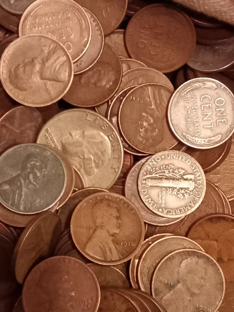 Lincoln wheat cent lot 24+ LBS pennies from old house Wheat Penny Vintage coins 7
