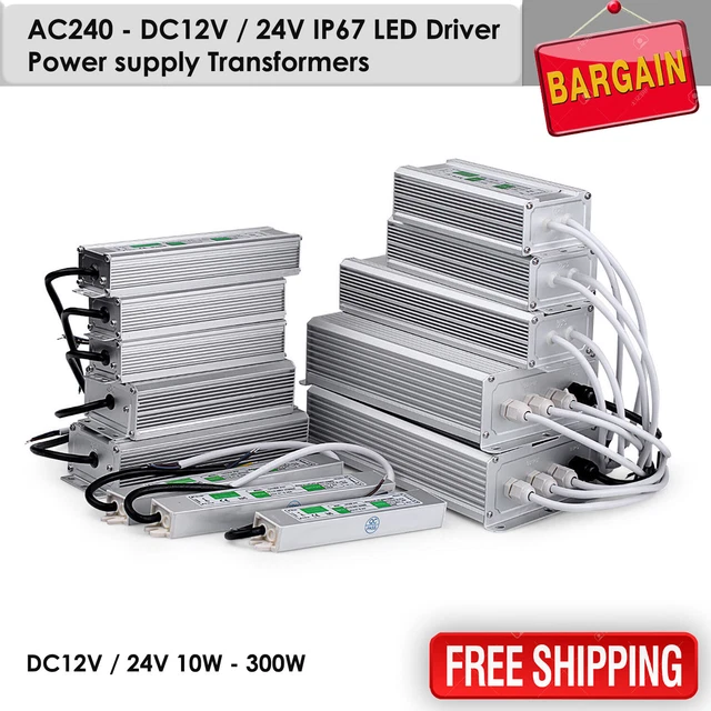 Alimentation LED étanche IP67 300W 12V DC - Transformateur Pour Bandeaux LED - Neuf