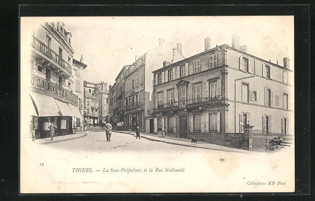 CPA Thiers, La Sub-Prefecture et la Rue Nationale