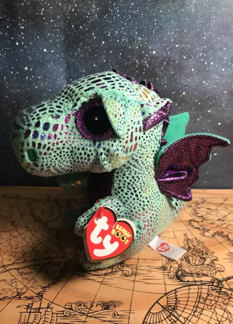 Ty Beanie Boos Cinder The Green Dragon Plush Toy - New with Tag