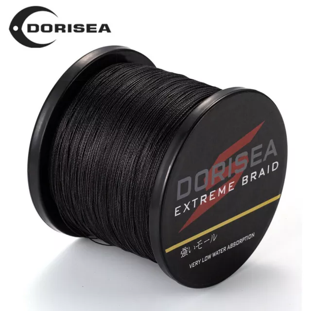 Dorisea 6lb~500lb Black Dynema PE Extreme Braided Fishing Line Thread 100m~2000m