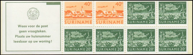 Surinam Markenheftchen 4 Luftpostmarken 40 und 20 Ct., Wees ... 1978