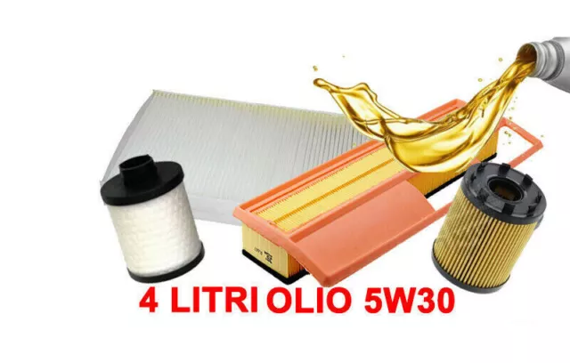 Kit 4 Filtri Tagliando Olio 5W30 Idea Lancia Musa Ypsilon 1.3 Multijet Purflux