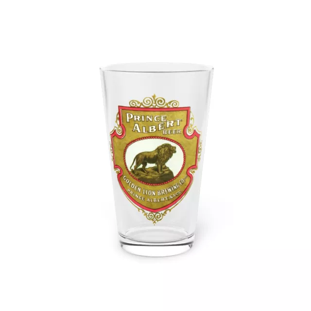Prince Albert Beer, Golden Lion Brewing, Pint Bar Glass, Sask, Canada 1895-1916