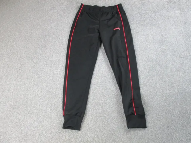 Pantaloni da pista Adidas ragazze 11-12 anni nero rosso cordino vita elastica casual