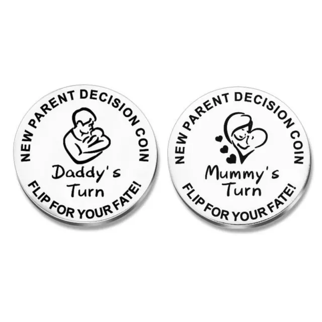 Funny Stainless Steel New Parent Decision Coin Double Sided Kid Challenge Coins