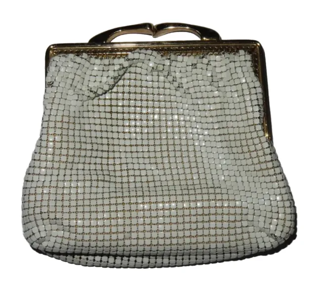 Vintage Genuine GLOMESH White Aluminium Mesh Coin Purse One Size