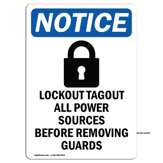 LOCKOUT TAGOUT TOUT avec symbole panneau de notification OSHA ...