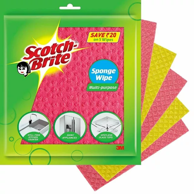 5No. Toallita de esponja Scotch-Brite -Multipropósito-Absorbe el agua 10X...