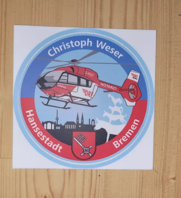 Luftrettung Aufkleber DRF EC145T2 Christoph Weser