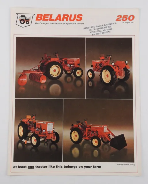 BELARUS 250 Tractor Pamphlet Brochure * ORIGINAL