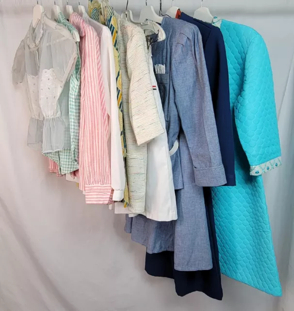 Vtg Clothing Lot 12-50s 60s 70s 80s RESALE Dress Shirts Skirt Culottes S M L