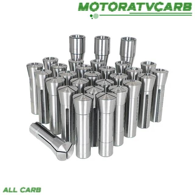ALL-CARB 29 Pack R8 Spring Collet Set Fractional 1/32" - 1" High Precision