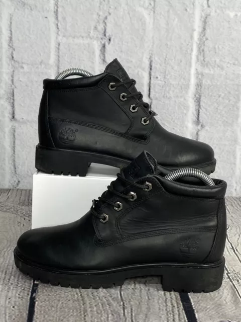 TIMBERLAND CHUKKA NELLIE Black Waterproof Leather Boots Women’s Size 6M ...