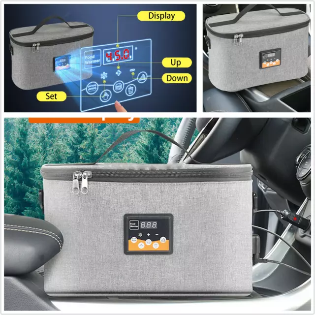 12V 8L Portable Car Electric Food Heating Bag Lunch Box Warmer Milk Container