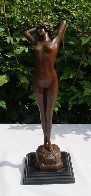 Estatua El Despertar Sexy Desnudo Art Deco Estilo Art Nouveau Estilo Bronce sóli