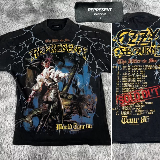 REPRESENT Clo England OZZY OSBOURNE 1986 Ultimate Sin World Tour Band T Shirt S