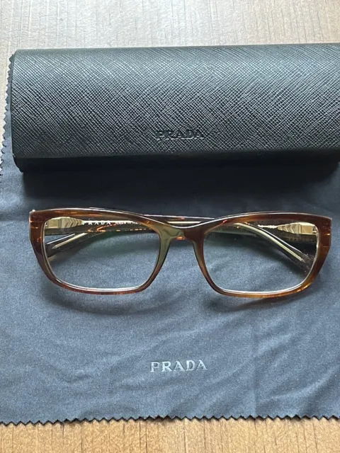 PRADA VPR 180 NAG-101 Eyeglass 54¤18-135 Authentic Tortoise Frame Italy W case