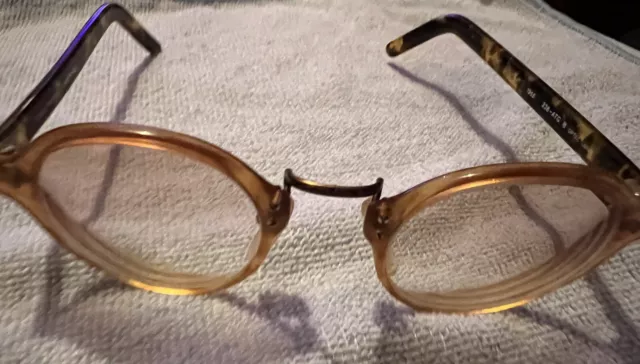 VINTAGE OLIVER PEOPLES OP1955 Eyeglasses Tortoise Round Frames 336 ATG ...