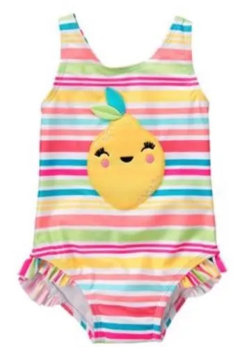 NWT Gymboree Girls Lemon Swimsuit Toddler many sizes UPF 50+