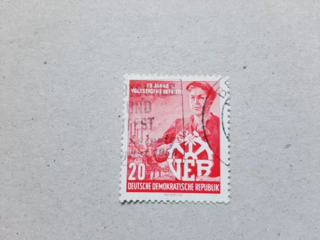 DDR Briefmarke 1956, Mi.-Nr.: 527, 10 Jahre volkseigene Betriebe, gestempelt !!!