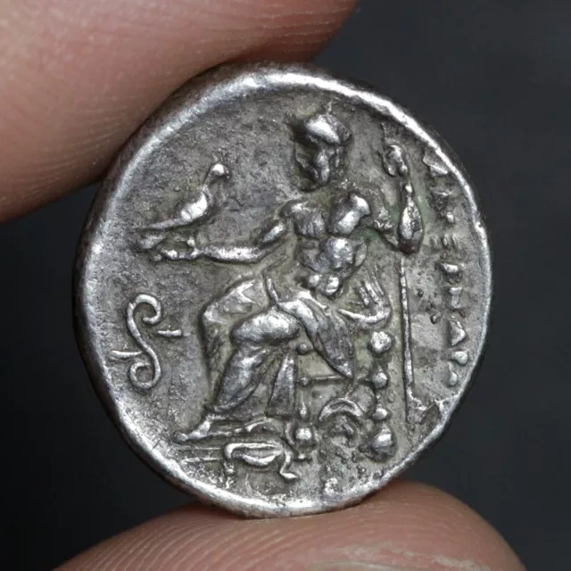 Alexander the Great Drachm Ancient Greek Silver AR Coin Zeus 300BC Very Fine