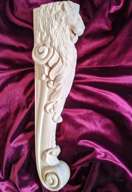 Large Wooden Corbel, Kitchen island, Fireplace Surround , gothic lion 18"